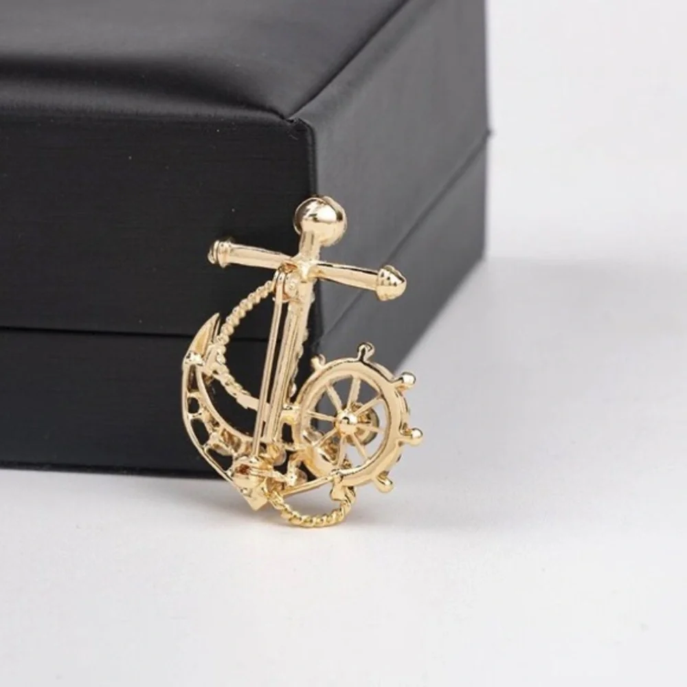 Naval Rudder Anchor Brooch